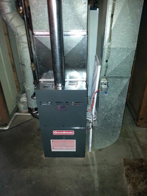 An HVAC furnace system with ductwork installed by All Systems LLC, serving Fremont, NE