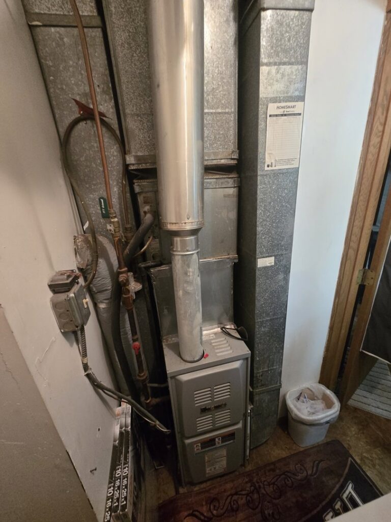 An HVAC furnace system installation with extensive ductwork by Cyber Heating and Cooling in Bloomington, MN.