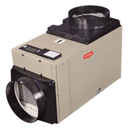 A beige York HVAC humidifier and ventilator unit, representing services by Gahanna Heating & Cooling in Columbus, OH.