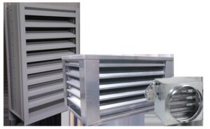 Various metal louvers and dampers, essential components for HVAC systems, offered by Stillwell-Hansen Inc. in Edison, NJ.