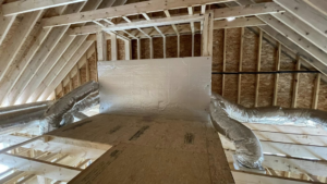 HVAC plenum and ductwork installation in a new construction attic by Paul Mechanical LLC in Merrimack, NH