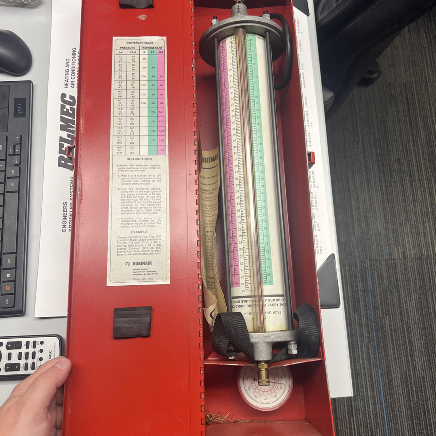 A Robinair refrigerant charging and diagnostic tool used by Daab Heating & Cooling LLC in Parma, OH.