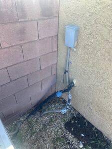 Refrigerant lines and electrical conduit for an HVAC system installed by Usa Air Conditioning & Heating in Las Vegas, NV
