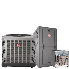 A complete HVAC system including an outdoor AC unit, furnace, and evaporator coil from Buck's Heating and AC in Chesterton, IN