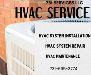 An outdoor HVAC unit representing installation, repair, and maintenance services by 731 Services LLC in Jackson, TN