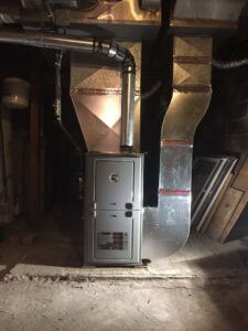 A complete HVAC system installation with new furnace and ductwork by The Heating Guys in Fargo, ND.