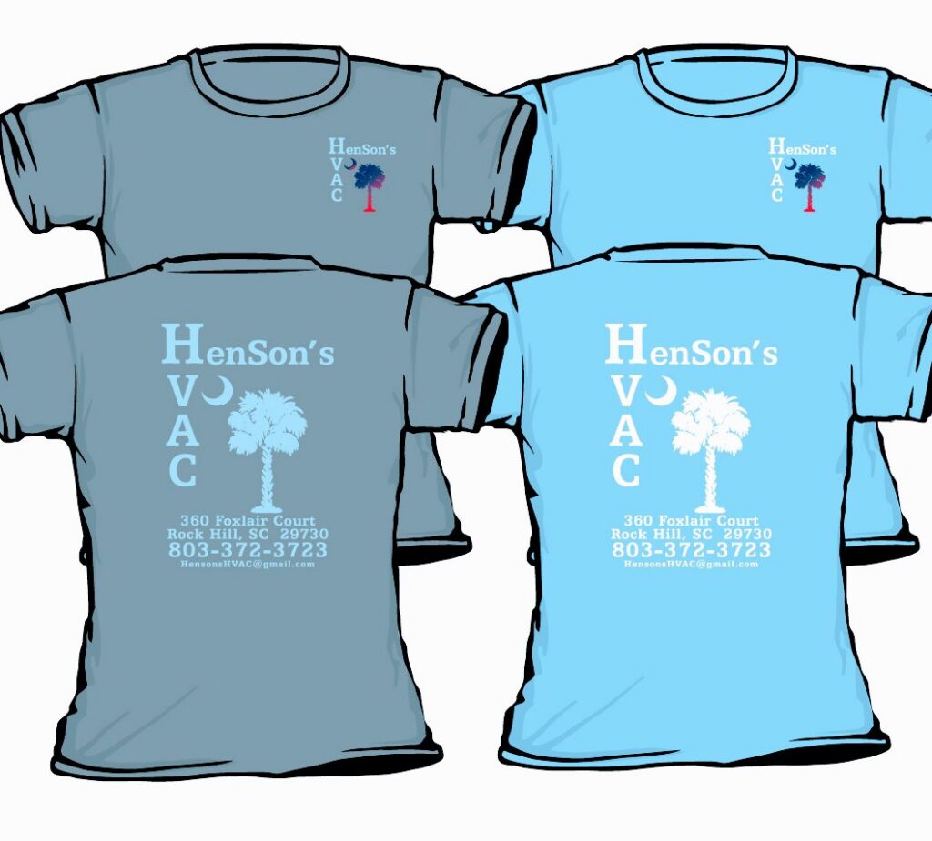 An HVAC technician from Henson's HVAC LLC cleaning an outdoor condenser unit in Rock Hill, SC.