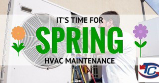 An HVAC technician performing spring maintenance on an outdoor unit for TC A/C & Refrigeration in Lafayette, LA