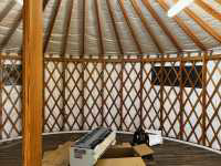An HVAC unit being installed inside a yurt by Reeder Heating & Air Conditioning in Anderson, IN.