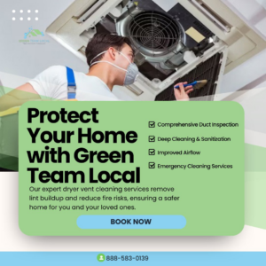A Green Team Local HVAC technician cleaning the internal components of an indoor HVAC unit in Page.
