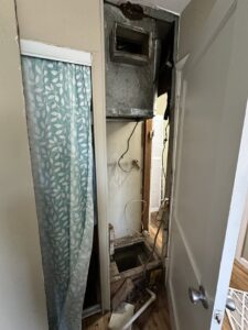 Space after HVAC unit removal, showing ductwork, by Central Comfort Air in Miami, FL