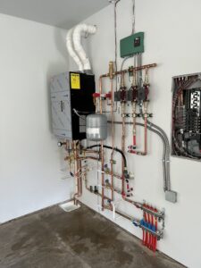 A complex hydronic heating or boiler system installation by The Heating Specialist in Portland, OR