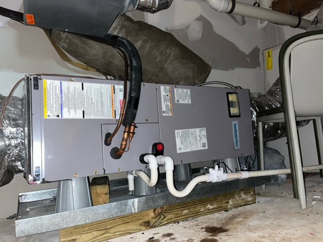 An indoor air handler unit installation by CHIN Flower HVAC LLC in Murfreesboro, TN.