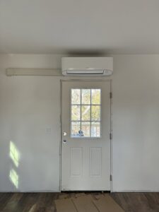 An indoor Daikin mini-split head unit installed above a door by Stanton Home Comfort in Fordland, MO.
