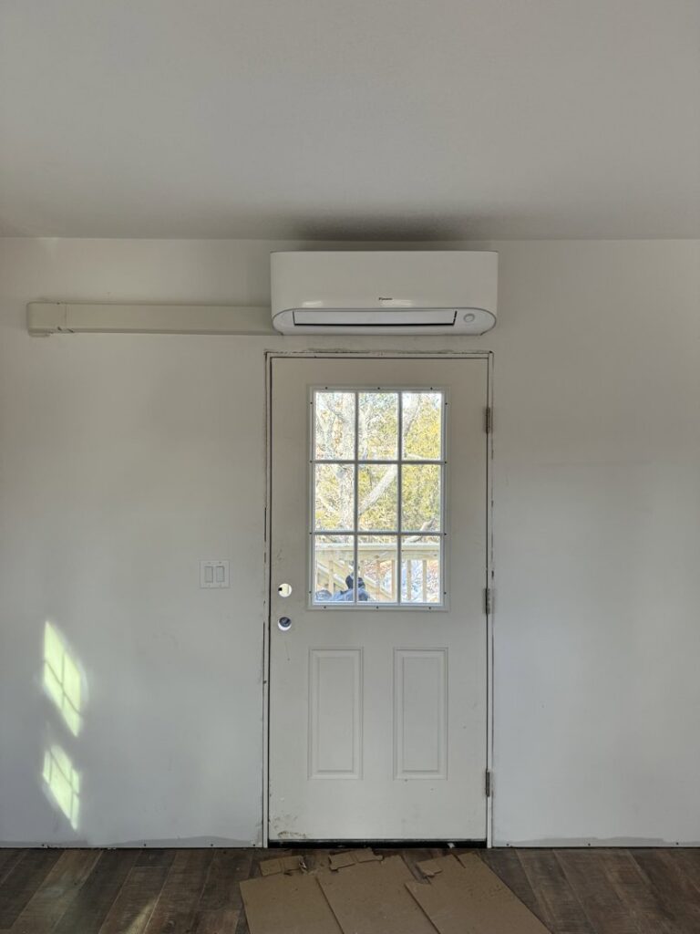 An indoor Daikin mini-split head unit installed above a door by Stanton Home Comfort in Fordland, MO.