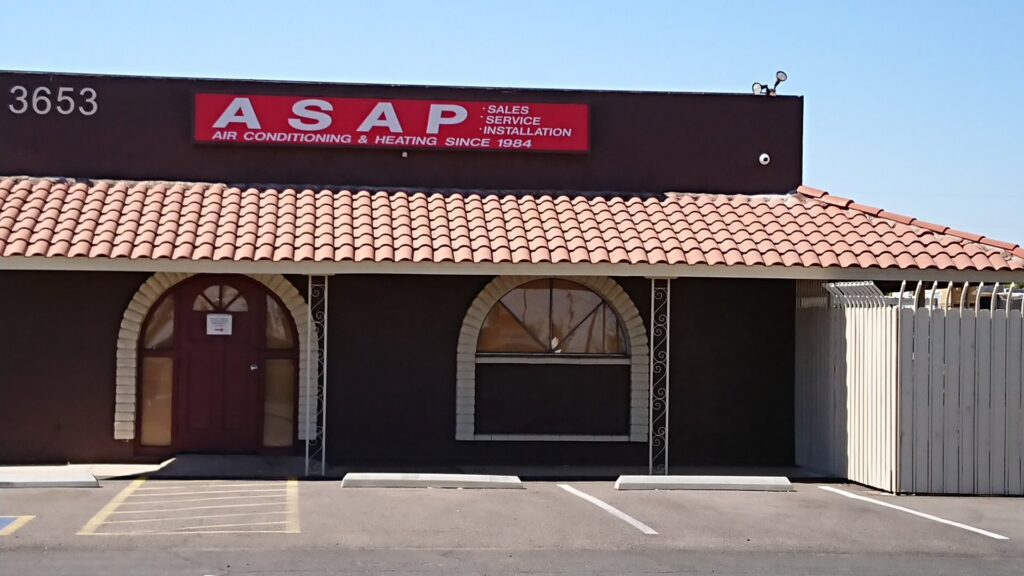 A new Trane indoor furnace and air handler unit being installed in an attic by ASAP Air Conditioning and Heating in Mesa, AZ.