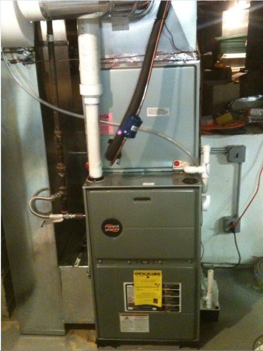 An indoor furnace and air handler unit installed by Accurate Conditioning in Sayreville, NJ.