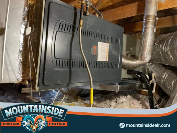 An indoor furnace and air handler unit with ductwork installed by Mountainside Air in Phoenix, AZ.