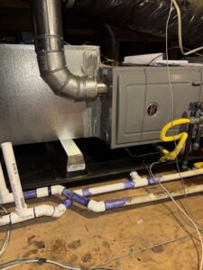 An indoor furnace and ductwork installation by Jaguar Heating & Air in Sacramento, CA