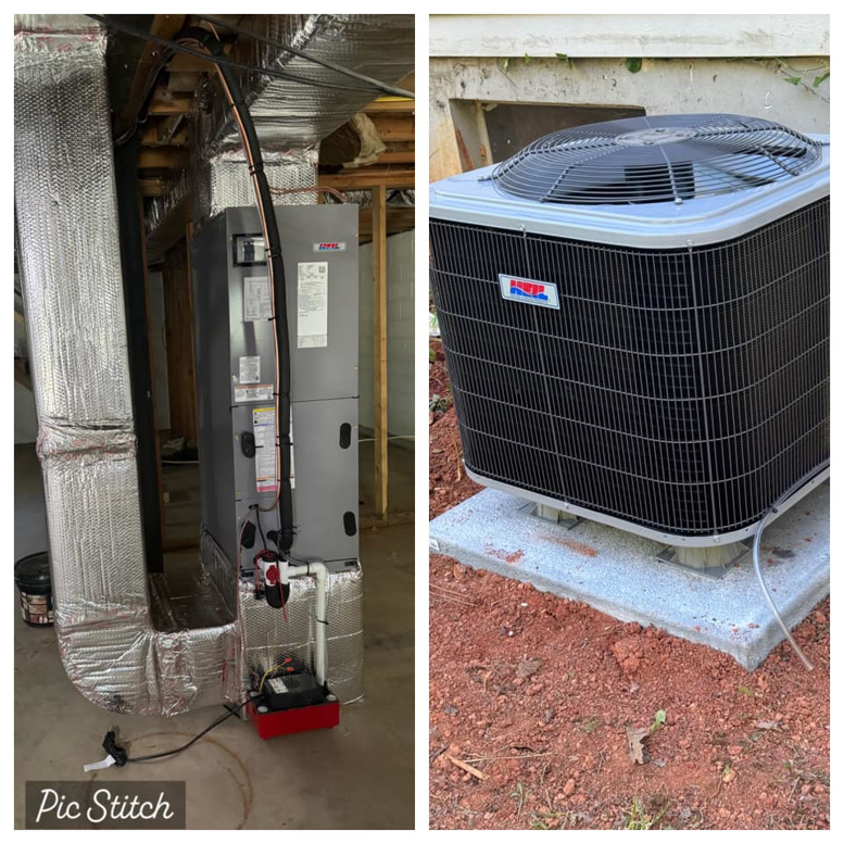 An indoor furnace and outdoor AC unit installation by R&R Heating and Cooling in Spokane, WA.