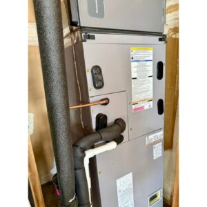 A close-up view of an indoor furnace unit serviced by S&B heating and cooling in Florence, KY.