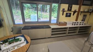 An indoor HVAC air handling unit integrated into a room, installed by Clean Air Quality Service Inc in Hawthorne, NY