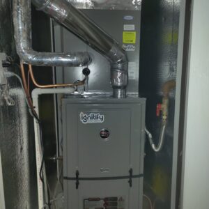 An indoor HVAC furnace and air handler installation by Ignitify Commercial Grade HVAC in El Paso, TX.