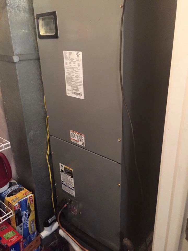 An indoor HVAC unit with connected ductwork, installed by Eastern Air Flow of Kentucky in Richmond, KY.