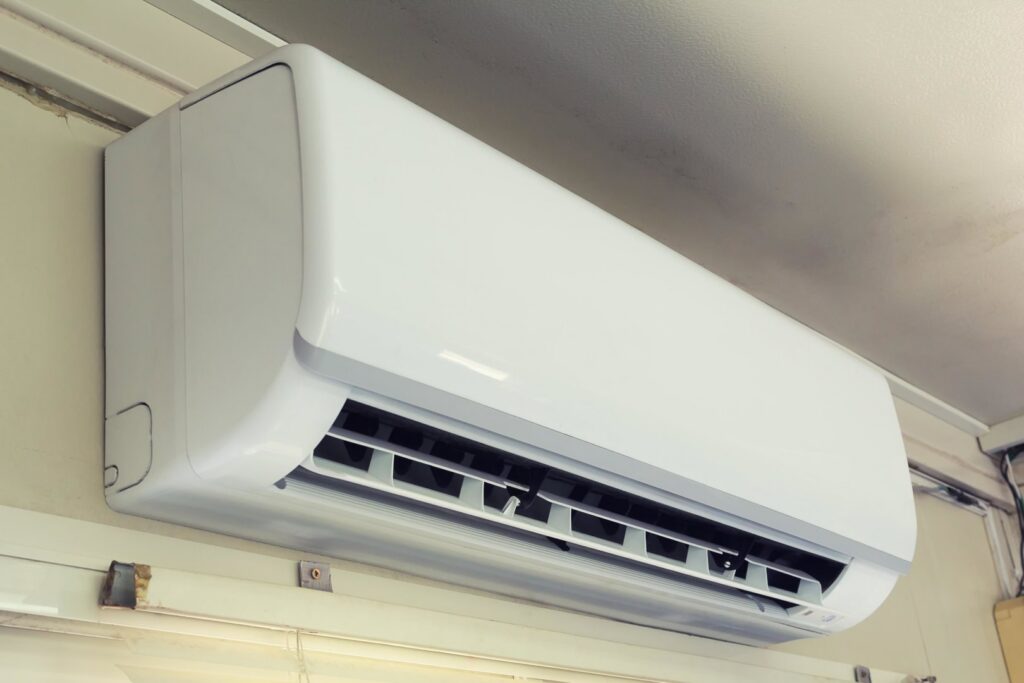 A clean indoor mini-split air conditioning unit installed by Reliance Home Comfort in Hampton, VA.