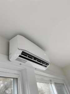 An indoor mini-split air conditioning unit installed by Turner & Son's Heating and Air in Anderson, IN