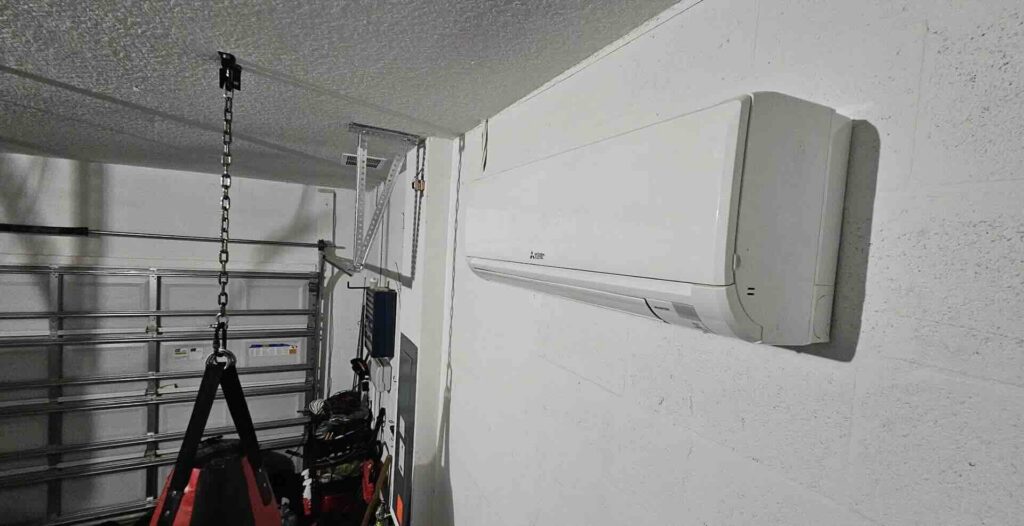 An indoor mini-split HVAC unit installed on a wall, providing climate control by Grand Slam Heating & Air in Baton Rouge, LA.