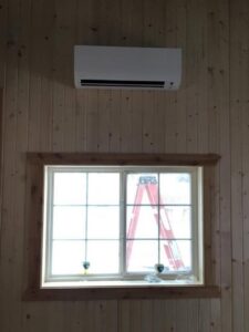 An indoor mini-split heating and cooling unit installed by All Systems LLC in Fremont, NE