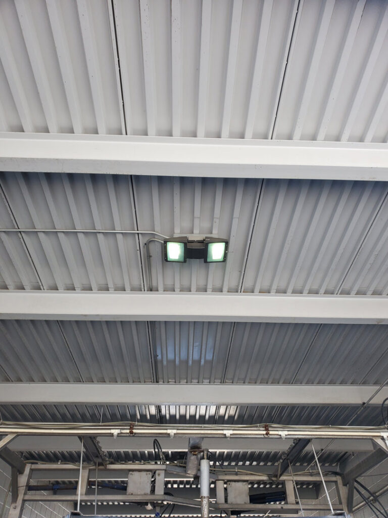Industrial ceiling lighting fixtures installed in a commercial building by TJS Electrical Services Inc in Mesa, AZ.
