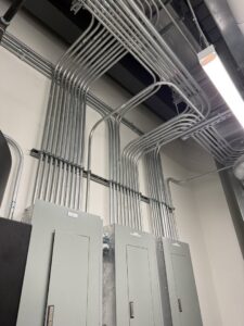 Complex industrial electrical conduit and panel installation by Cummings Electric in South Burlington, VT