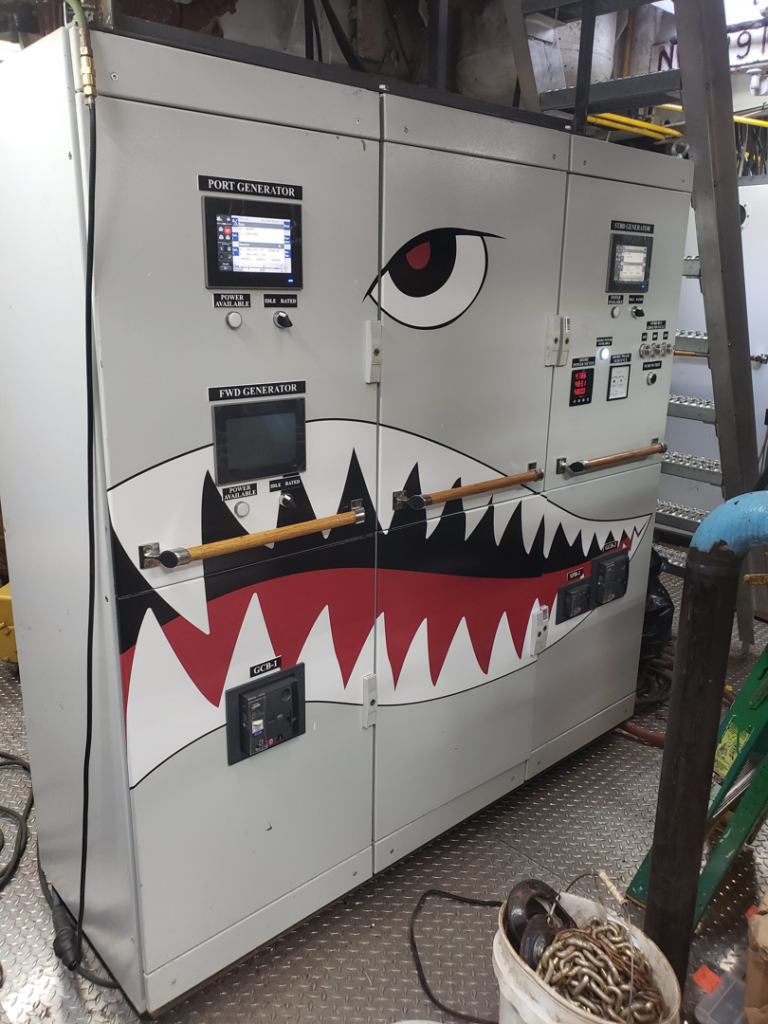 An industrial electrical control panel for generators, expertly serviced by Elmore Electric in Dover, IL.