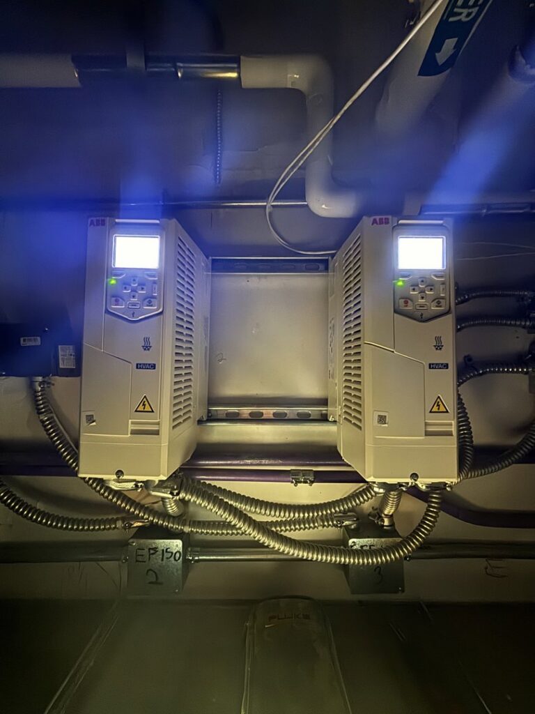 Two large industrial electrical control units installed or maintained by Tenax Electrical Company in Jacksonville, FL.