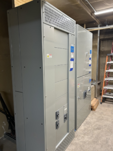Industrial electrical panels with warning labels installed by City Service Electric, Inc. in Rolling Meadows, IL