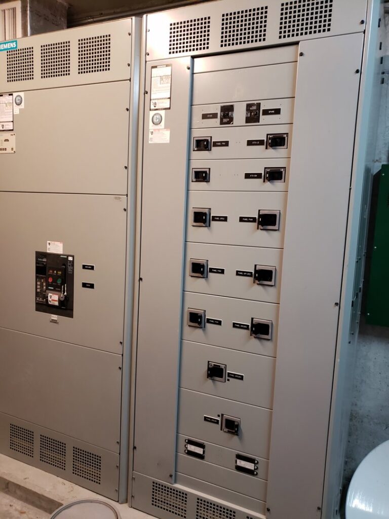 Large industrial electrical panels and switchgear, maintained by Electricians On Call in Fort Lauderdale, FL.
