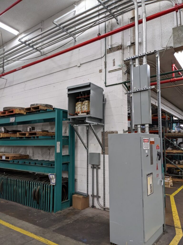 Industrial electrical transformer and panel installation by Myres Electrical Service in Mesa, AZ
