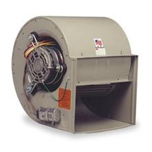An industrial HVAC blower fan, a component used in heating and air systems by Environmental Heating & Air NC in Cary, NC.