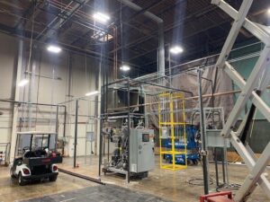 Industrial HVAC and mechanical system installation with extensive piping and machinery by CM3, Inc. in Wichita, KS.