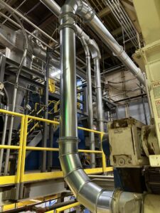 Industrial metal ductwork installed in a commercial facility by Foremost Mechanical Services in Hartford, CT.