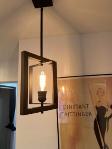 Industrial-style pendant light fixture with an Edison bulb installed by Silverline Electric LLC in Kennewick, WA.
