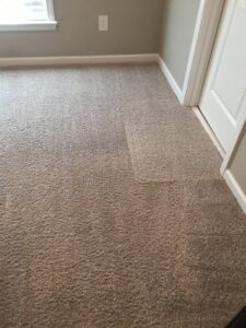Newly installed beige carpet in a bedroom by Multi-Family Flooring in North Charleston, SC.