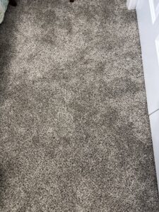Close-up of newly installed grey speckled carpet by Volunteer Flooring & Design in Knoxville, TN.