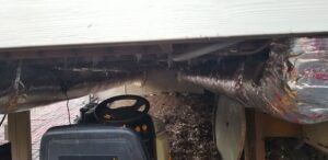 Insulated HVAC ductwork installed under a house by A/C Company Since 1988 in Murfreesboro, TN.