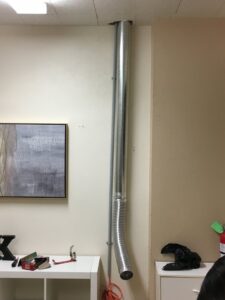 Newly installed interior HVAC ductwork in a commercial or residential building by The A/C Guy in Shreveport, LA.