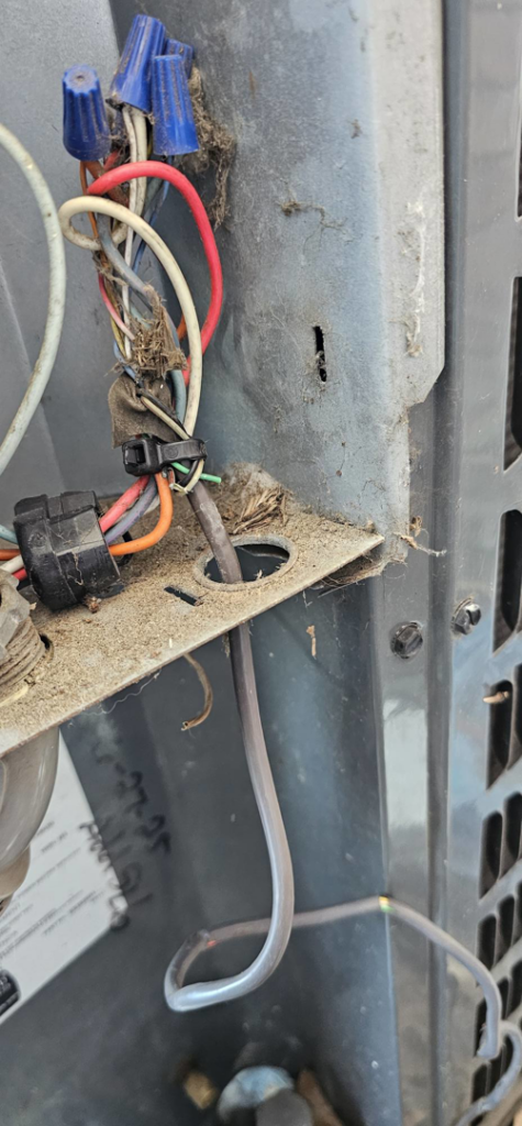 Detailed internal wiring and components of an HVAC unit, maintained by Anubis Mechanical in Goose Creek, SC.