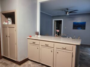 A kitchen and dining area featuring a newly installed ceiling fan by Miller Electric in Summerville, SC.