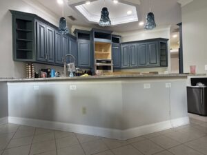 Modern kitchen with new electrical outlets and pendant lighting installed by Heck Electric, LLC in Everett, WA